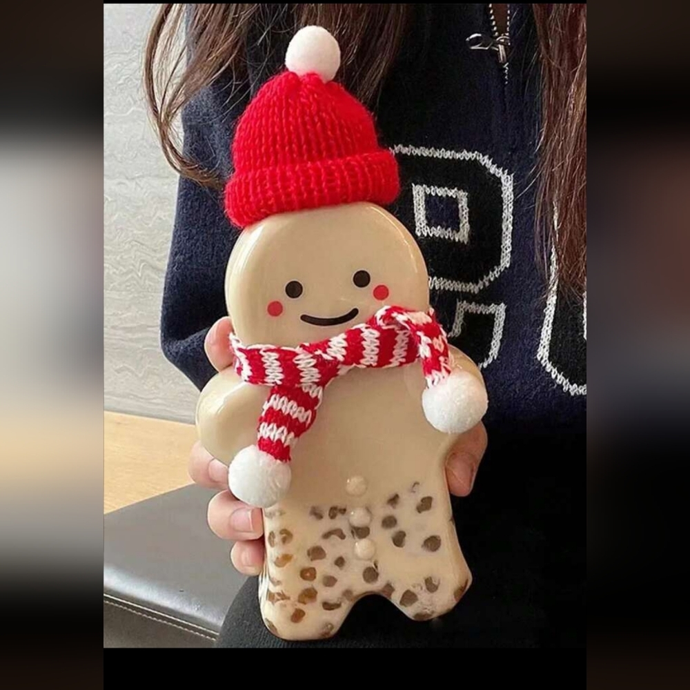 Two Plastic Gingerbread Man Cups - image 6
